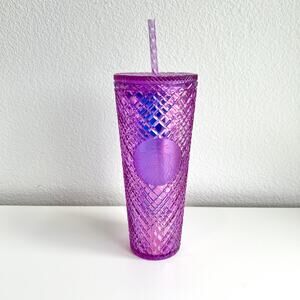 NEW Starbucks Diamond Jewel Tumbler Iridescent Purple Pink Cold Cup 24 oz 2021